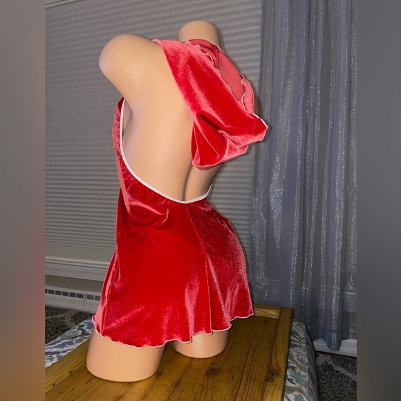Velvet Tie hooded dress and thong outfit - Picture 4 of 7